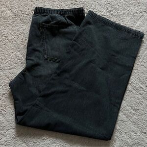 NWT H&M High Waist Wide Leg Cotton Blend Elastic Waist Pants Women’s Size L